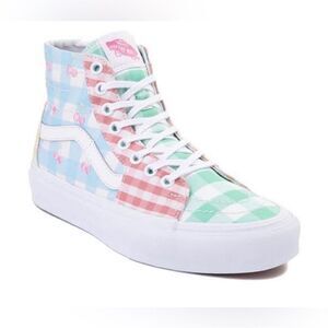 NWOB Vans Sk8-Hi Tapered Skate Shoe Gingham Color-Block Size 14.5 Women's